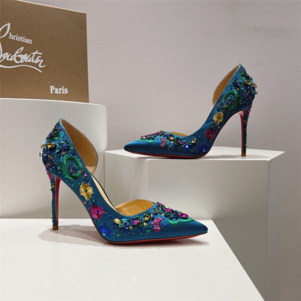 Christian Louboutin Artifice Strass 120 Pumps Blue - Image 6