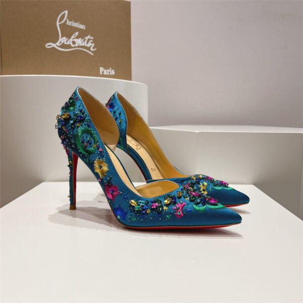 Christian Louboutin Artifice Strass 120 Pumps Blue - Image 8