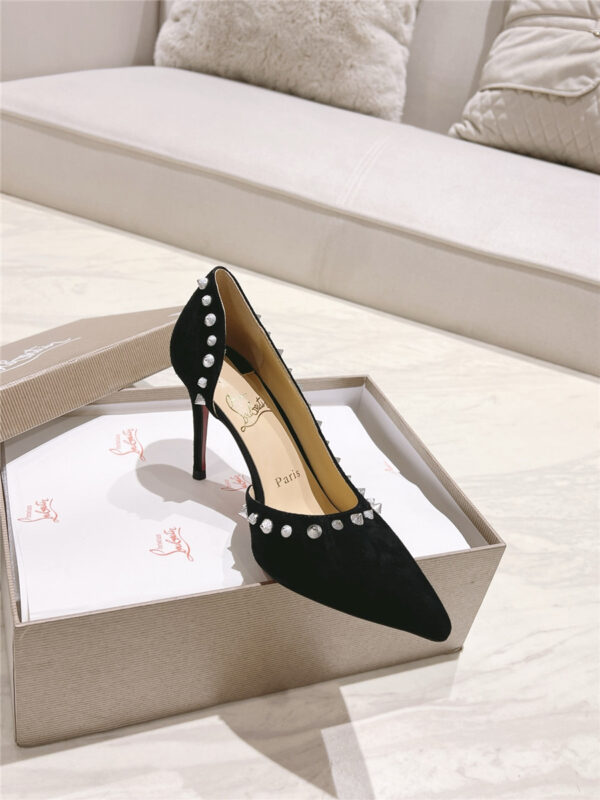 Christian Louboutin Anjalina Studded Heels Black - Image 7