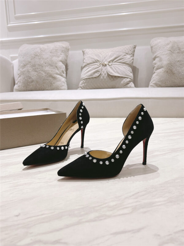 Christian Louboutin Anjalina Studded Heels Black - Image 8