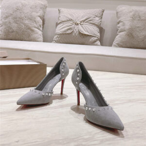 Christian Louboutin Anjalina Studded Heels Gray