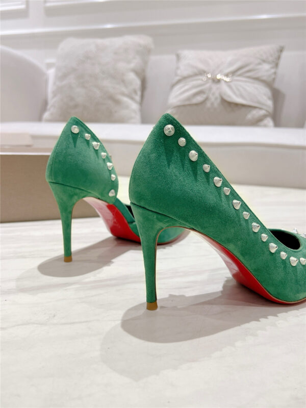 Christian Louboutin Anjalina Studded Heels Green - Image 3