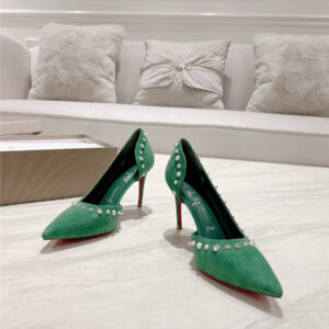 Christian Louboutin Anjalina Studded Heels Green