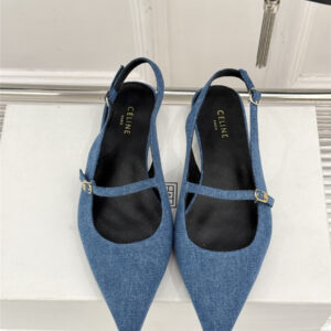 Celine Flat Pointed Toe Slingback Sandals
