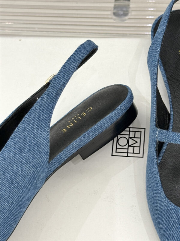 Celine Flat Pointed Toe Slingback Sandals - Image 4