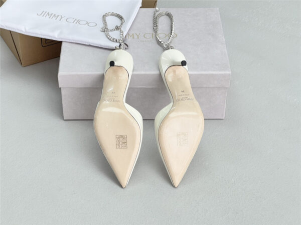 Jimmy Choo Saeda 85mm White Patent Pumps - Image 3
