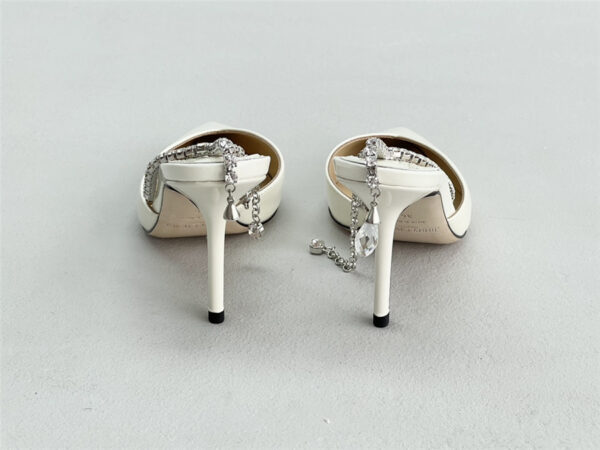Jimmy Choo Saeda 85mm White Patent Pumps - Image 6