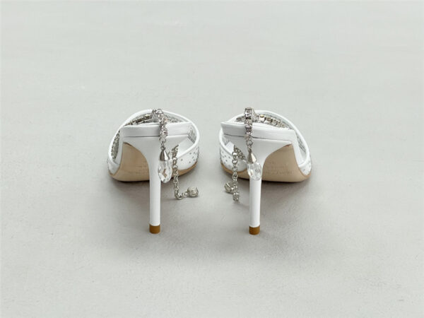 Jimmy Choo Saeda 100mm Crystal Pumps Silver - Image 5