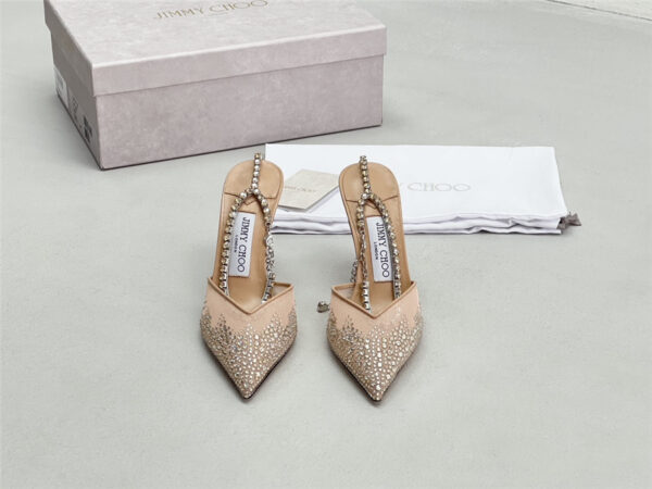 Jimmy Choo Saeda 100mm Gold Pumps - Image 3