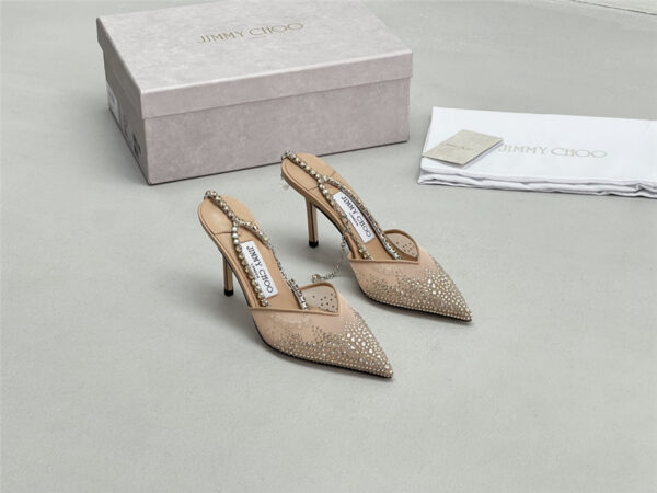 Jimmy Choo Saeda 100mm Gold Pumps - Image 4