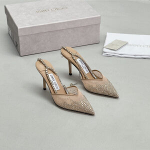 Jimmy Choo Saeda 100mm Gold Pumps
