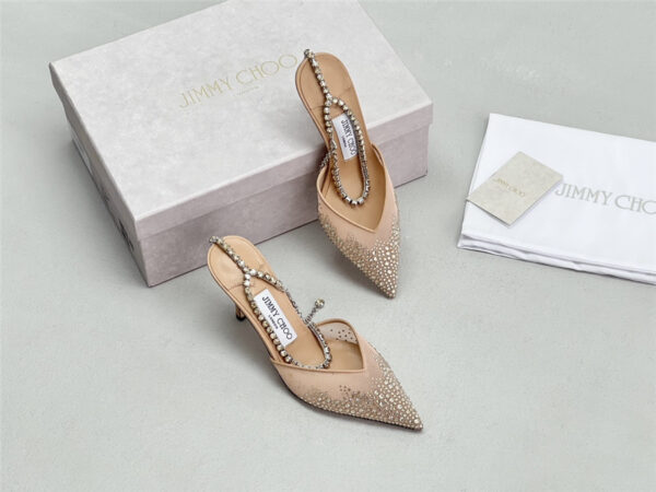 Jimmy Choo Saeda 100mm Gold Pumps - Image 8