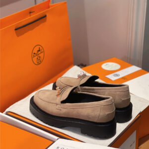 Hermès Leather Icone Loafer Brown