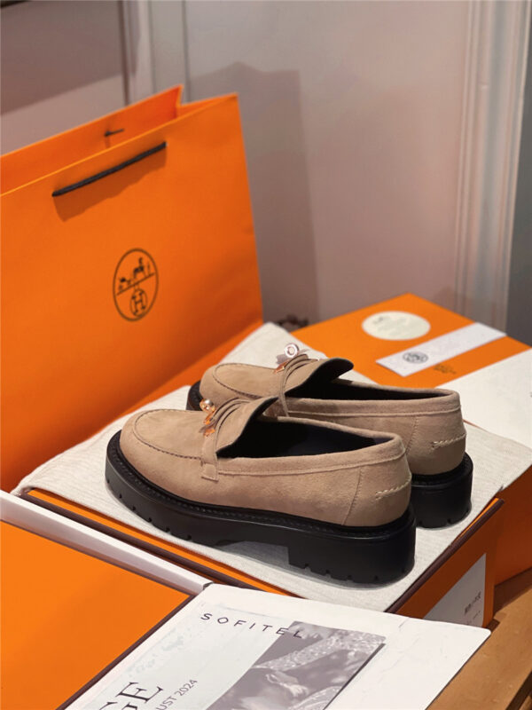 Hermès Leather Icone Loafer Brown