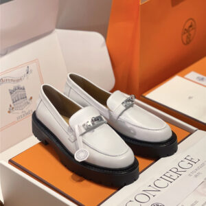 Hermès Leather Icone Loafer Gray