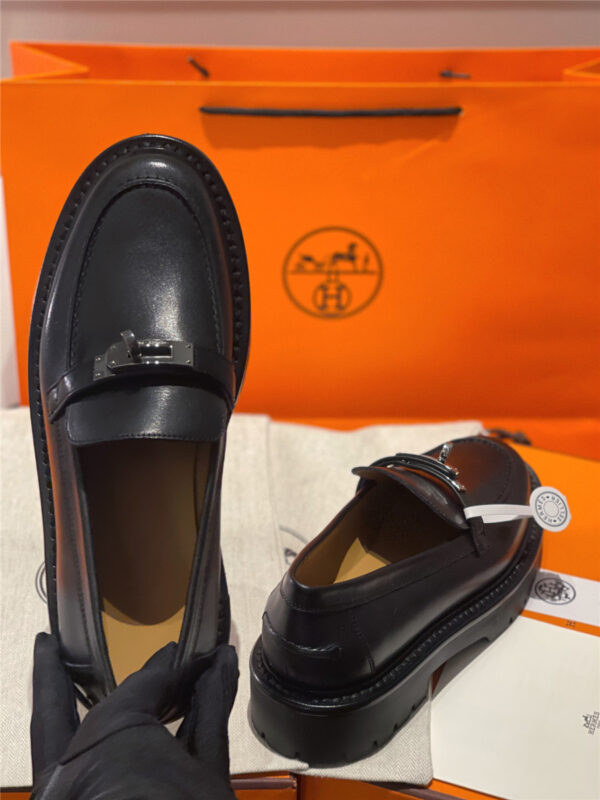 Hermès Leather Icone Loafer Black - Image 3