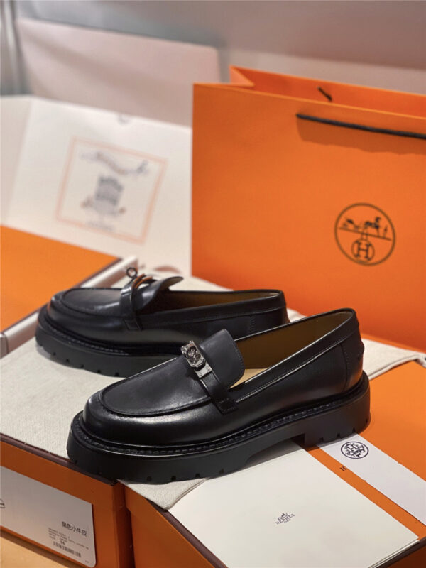 Hermès Leather Icone Loafer Black - Image 4