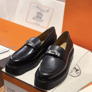 Hermès Leather Icone Loafer Black