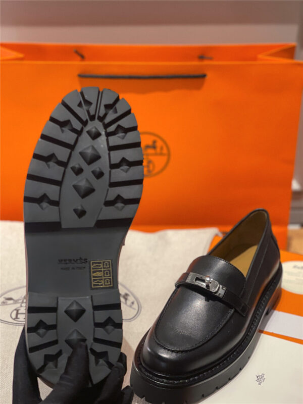 Hermès Leather Icone Loafer Black - Image 8