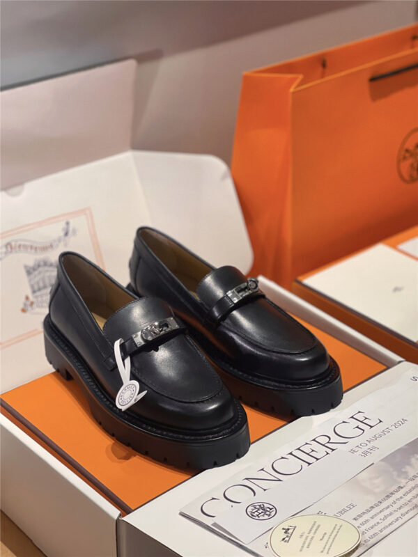 Hermès Leather Icone Loafer Black - Image 9