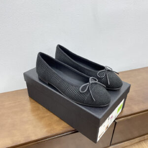 Chanel Lambskin Cap Toe CC Ballerina Flats