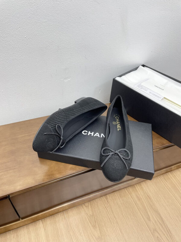 Chanel Lambskin Cap Toe CC Ballerina Flats - Image 6