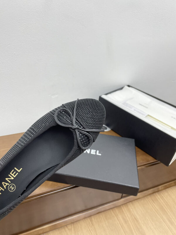 Chanel Lambskin Cap Toe CC Ballerina Flats - Image 8