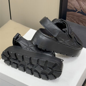 Prada Black Padded Nappa Leather Sandals
