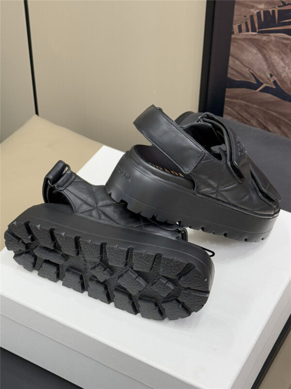Prada Black Padded Nappa Leather Sandals