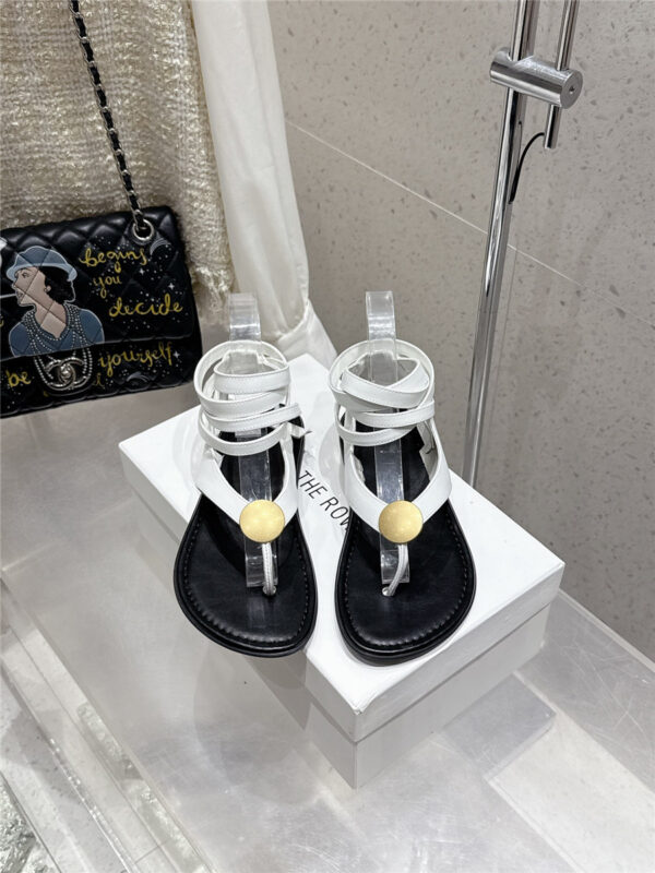 The Row Beach White Flat Sandals - Image 4