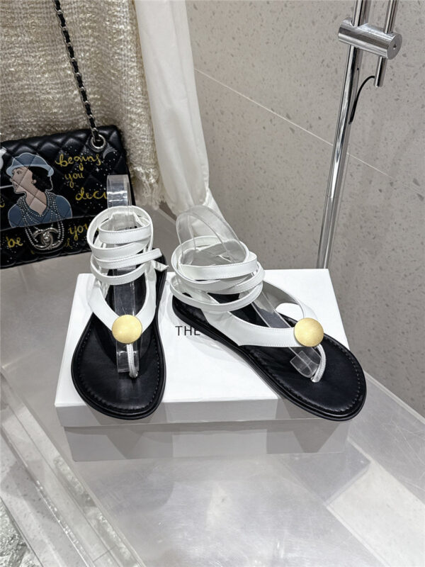 The Row Beach White Flat Sandals - Image 6