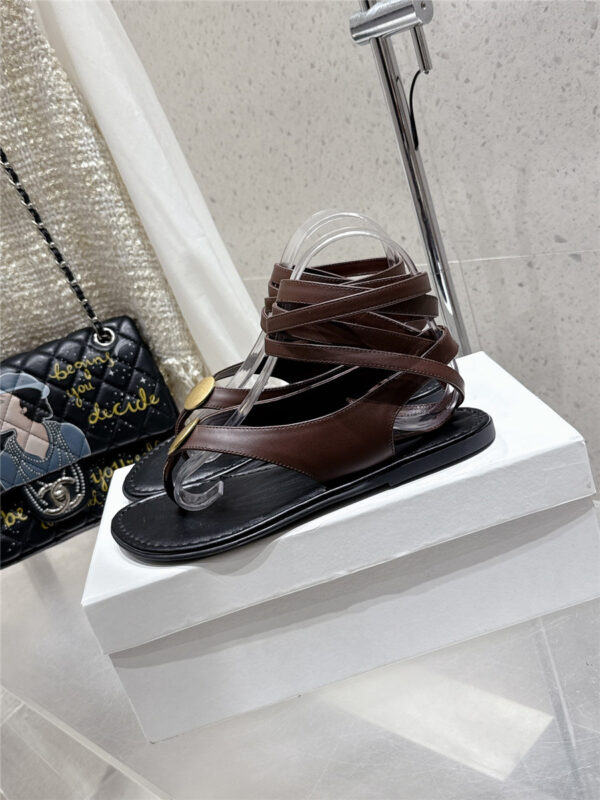 The Row Beach Brown Flat Sandals - Image 8