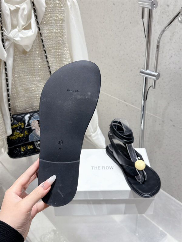 The Row Beach Brown Flat Sandals Black - Image 5