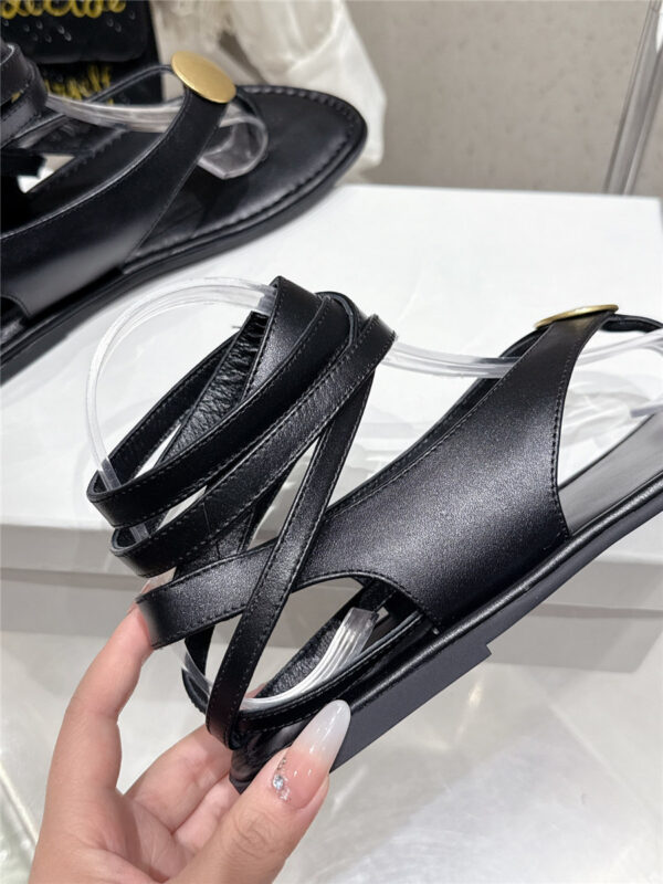 The Row Beach Brown Flat Sandals Black - Image 9