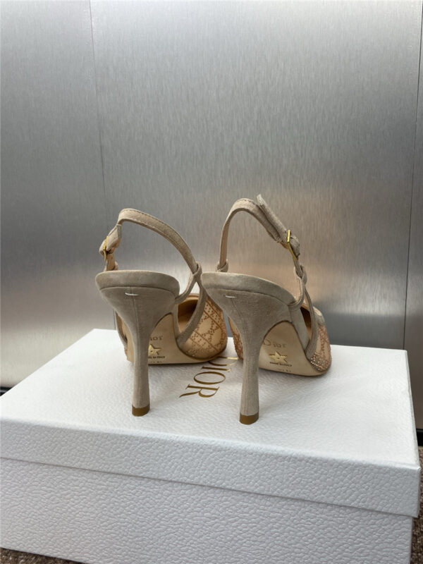 Dior Beige Mesh Slingback Pump - Image 2