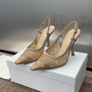 Dior Beige Mesh Slingback Pump