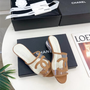 Chanel PVC Patent Leather CC Slides