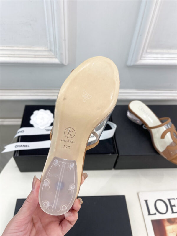 Chanel PVC Patent Leather CC Slides - Image 5