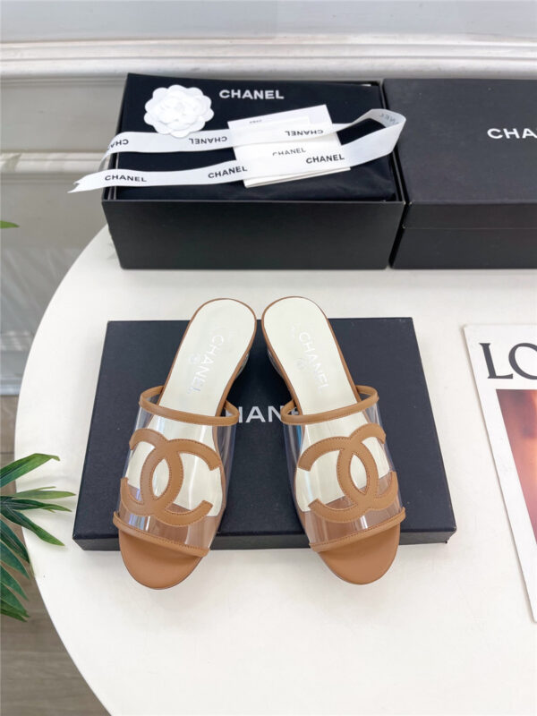 Chanel PVC Patent Leather CC Slides - Image 7