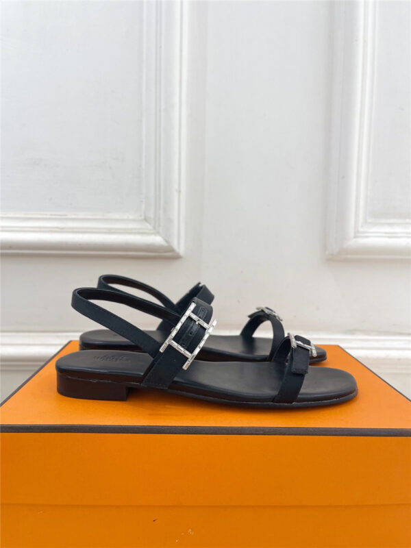 Hermes Crystal Strap Sandals Black - Image 7