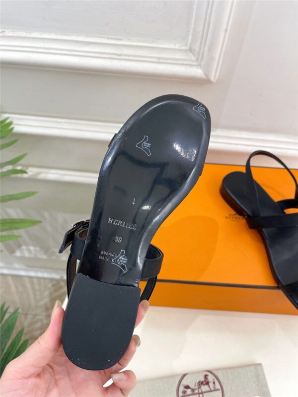 Hermes Crystal Strap Sandals Black - Image 8