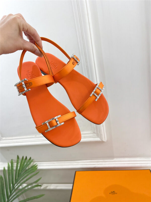 Hermes Crystal Strap Sandals Brown - Image 2