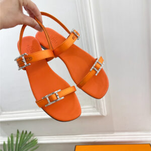 Hermes Crystal Strap Sandals Brown