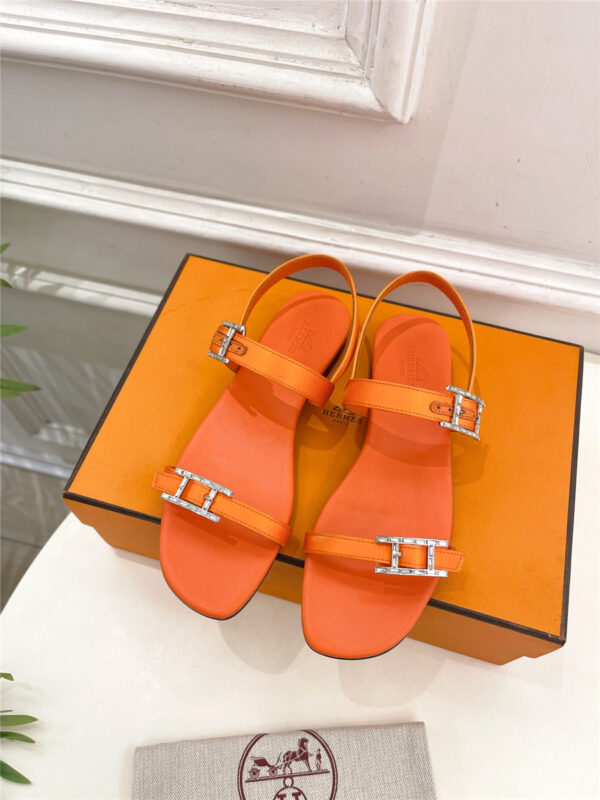 Hermes Crystal Strap Sandals Brown - Image 3