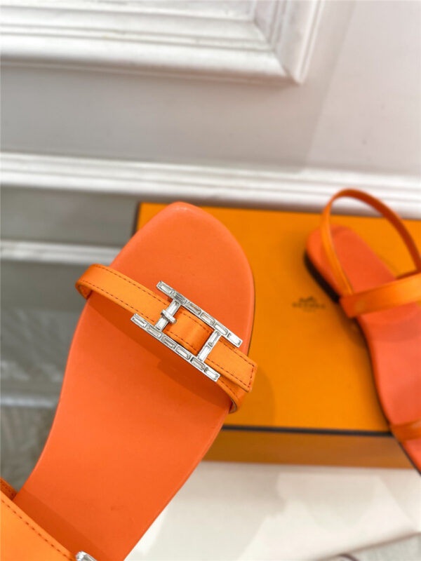 Hermes Crystal Strap Sandals Brown - Image 5