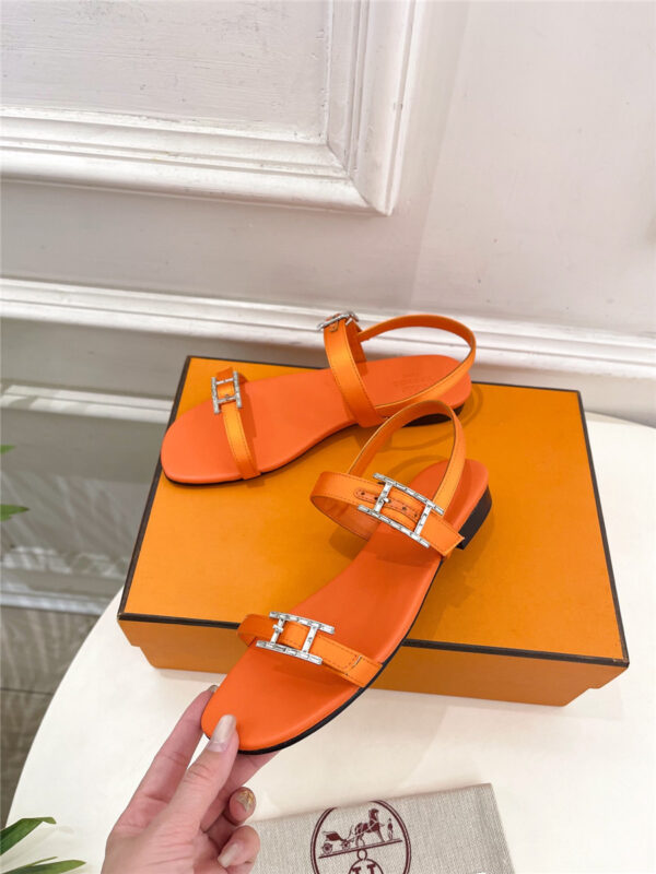 Hermes Crystal Strap Sandals Brown - Image 6
