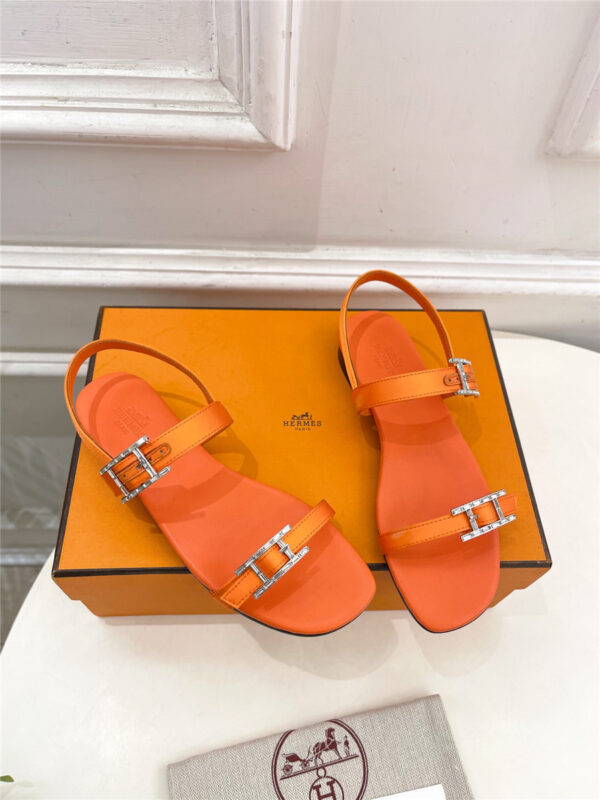 Hermes Crystal Strap Sandals Brown - Image 8