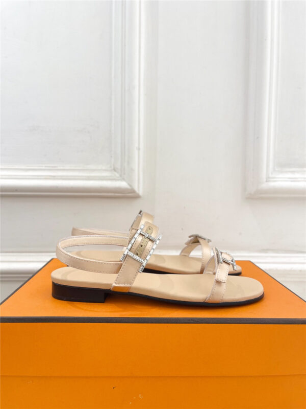 Hermes Crystal Strap Sandals Beige - Image 4