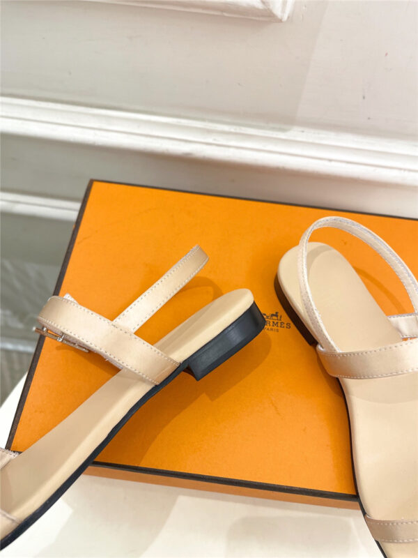 Hermes Crystal Strap Sandals Beige - Image 5