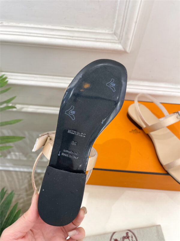 Hermes Crystal Strap Sandals Beige - Image 8